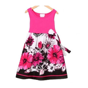 PINK VANILLA EUC PINK BLACK WHITE GIRLS DRESS 5